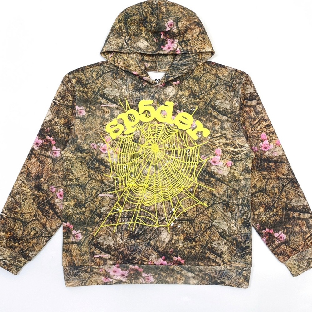 Camouflage Hoodie with Yellow Accents